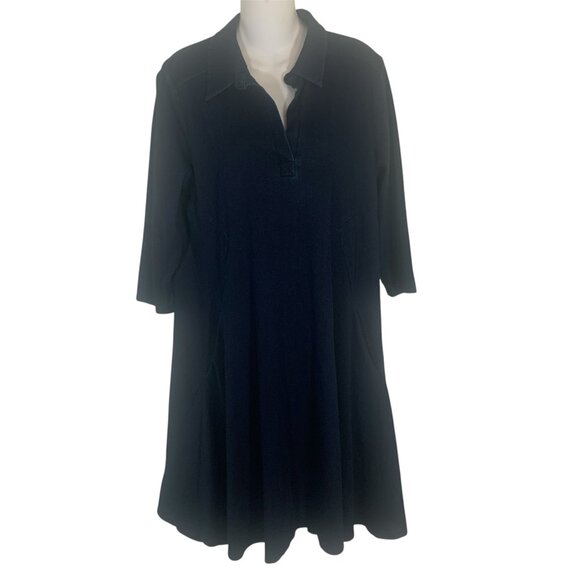 Women With Control QVC Blue Denim 3/4 Sleeve Polo Dress Size Medium - Picture 2 of 7